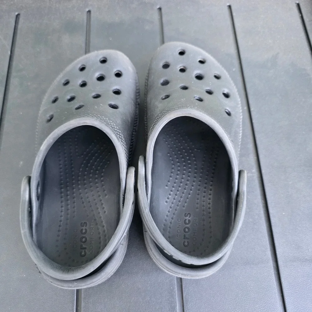 Crocs Kids Classic Clog Black Slip On Water Shoes Size C12